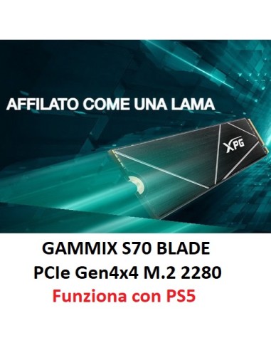 ADATA SSD M2 NVME XPG GAMMIX S70 BLADE 1TB 4.0 GEN4x4 (certificata PS5 - SIAE)
